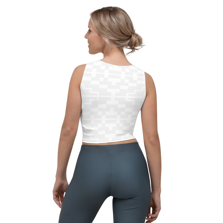 Top corto blanco con diseño piramidal de Danker Nuggets para mujer