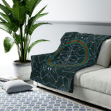 Shipibo Black Sherpa Fleece Blanket