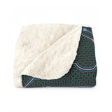 Shipibo Black Sherpa Fleece Blanket
