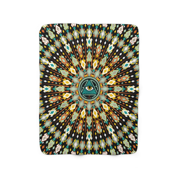 San Pedro Del Sol V3 Black Sherpa Fleece Blanket