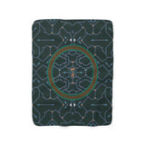 Shipibo Black Sherpa Fleece Blanket
