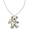 Dancing Bear Birthstone Necklace | Silver