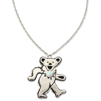 Dancing Bear Birthstone Necklace | Silver