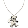 Dancing Bear Birthstone Necklace | Silver