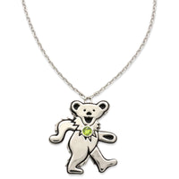 Dancing Bear Birthstone Necklace | Silver