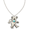 Dancing Bear Birthstone Necklace | Silver