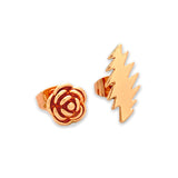 Scarlet Fire Stud Earrings | Rose Gold