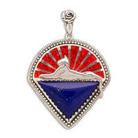 Cats Under the Stars Pendant | Lapis Lazuli / Red Opal