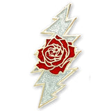 Rose & Bolt Logo Pin | Silver / Sparkle