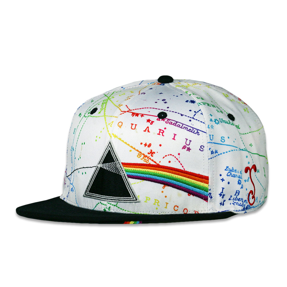 Pink Floyd Dark Side of the Moon White Fitted Hat