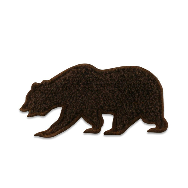 Brown Chenille Removable Bear Patch