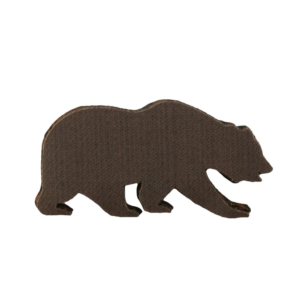 Brown Chenille Removable Bear Patch