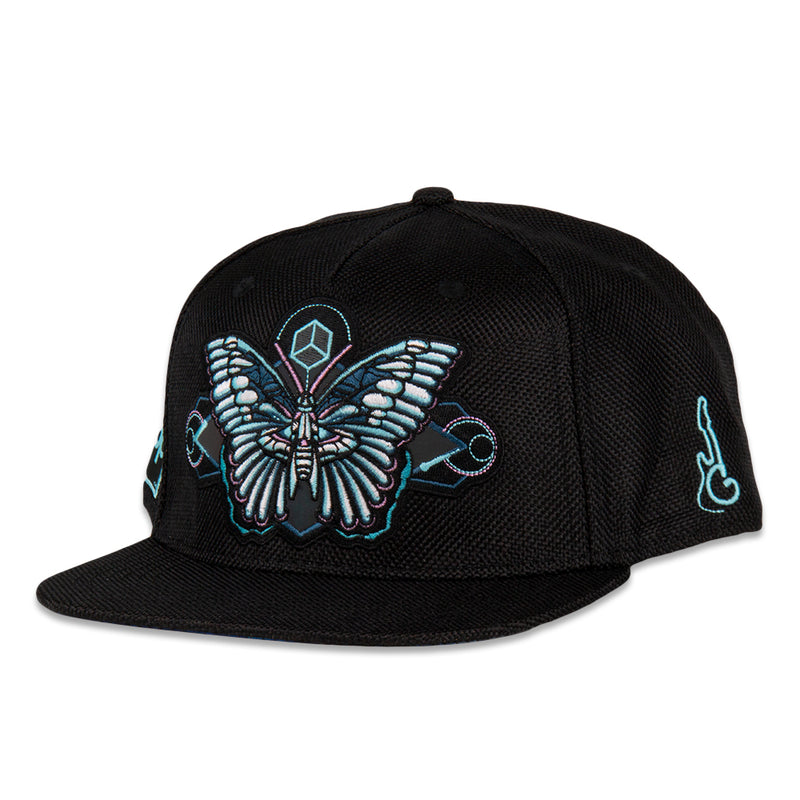 Bass Physics Butterfly Black Snapback Hat Blue / Black / Snapback / L/XL