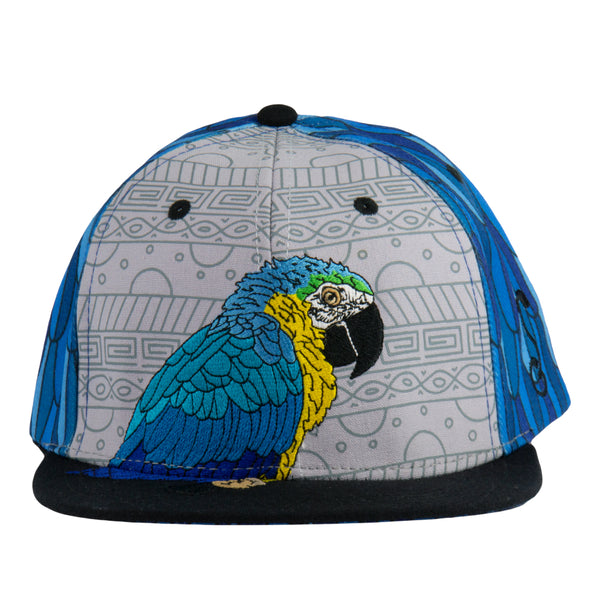 Blue Gold Macaw Feathers Kids Snapback Hat