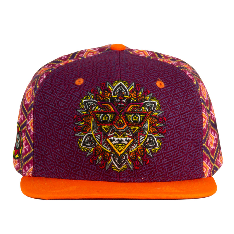 Chris Dyer Mandala Face Burgundy Fitted Hat