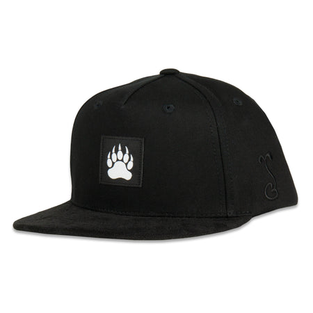 Bear Paw Removable Earflap Black Snapback Hat