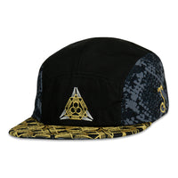 Celestial Serpent Black 5 Panel Zipperback Hat