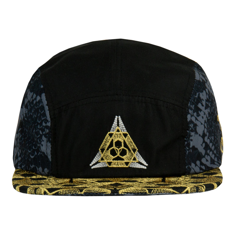 Celestial Serpent Black 5 Panel Zipperback Hat