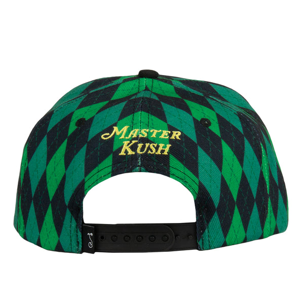 Kush Leaf Argyle Black Snapback Hat