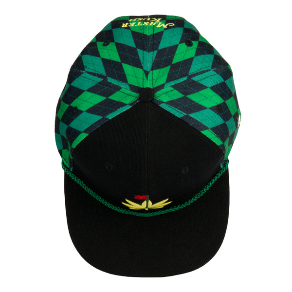 Kush Leaf Argyle Black Snapback Hat