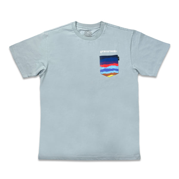 Mile High Sunset Blue Pocket T Shirt