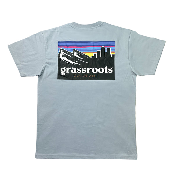 Mile High Sunset Blue Pocket T Shirt