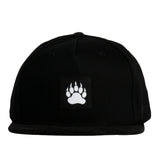 Bear Paw Removable Earflap Black Snapback Hat