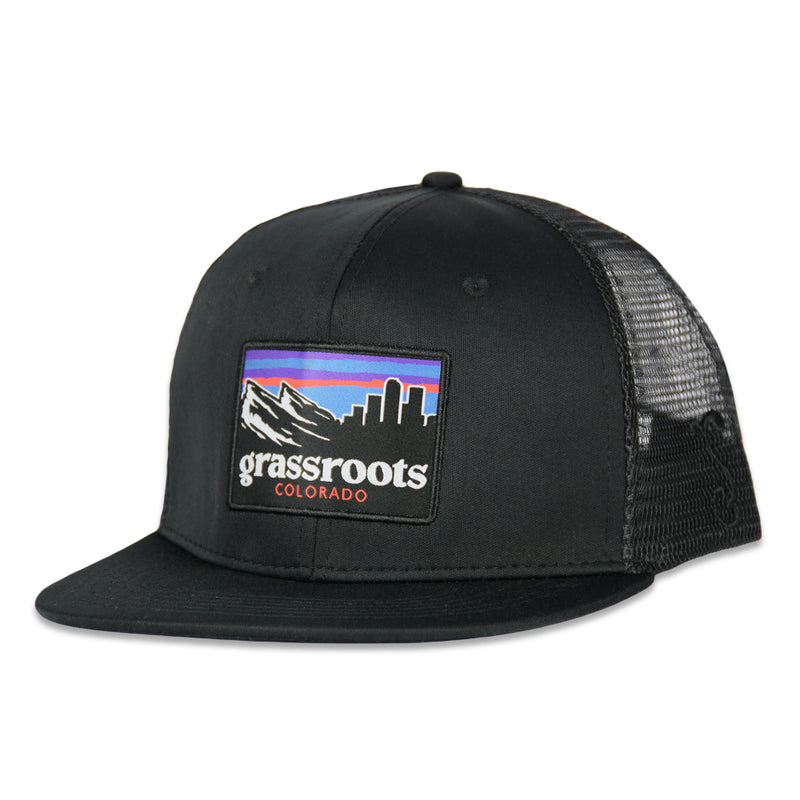 Mile High Sunset Dri-Bear Black Mesh Snapback Hat