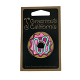 KGB Glass Strawberry Pearl Frosted Donut Pin