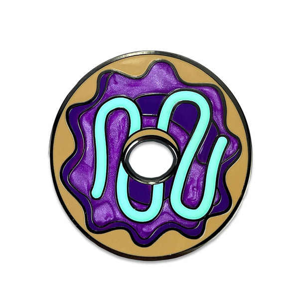 KGB Glass Purple Pearl Frosted Donut Pin