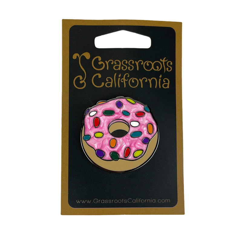 KGB Glass Pink Pearl Sprinkle Donut Pin