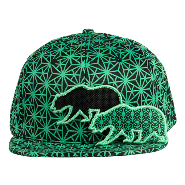 Removable Bear Geo Triangles Seafoam Snapback Hat
