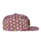 Removable Bear Flower of Life Royal Snapback Hat