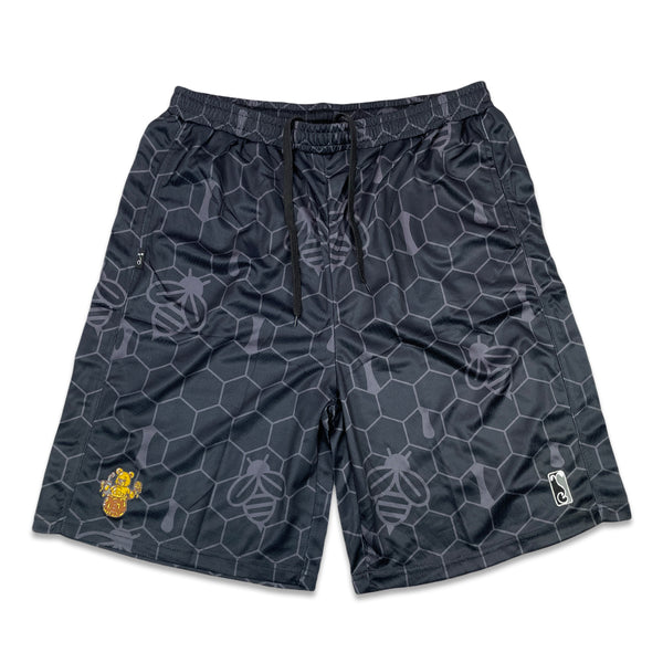 Honey Bear Black Honeycomb Mesh Shorts