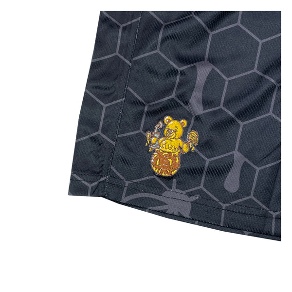 Honey Bear Black Honeycomb Mesh Shorts