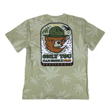Puffy the Bear Tan Leaf Print T Shirt