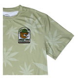 Puffy the Bear Tan Leaf Print T Shirt