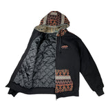 Removable Bear Copper Plateau Black Zip Up Hoodie