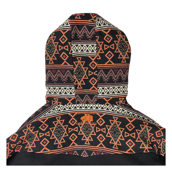 Removable Bear Copper Plateau Black Zip Up Hoodie