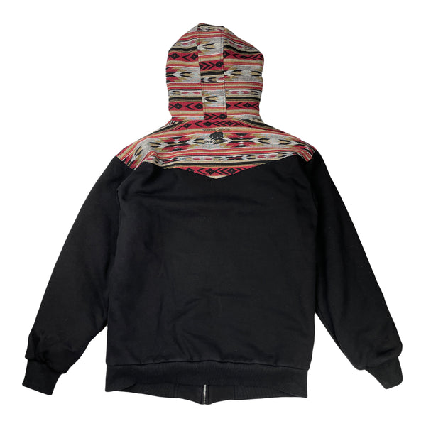 Removable Bear Redstone Black Zip Up Hoodie