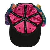 Removable Bear Trippy Tundra Black Earflap Snapback Hat