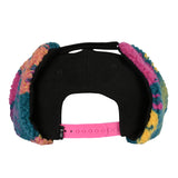 Removable Bear Trippy Tundra Black Earflap Snapback Hat