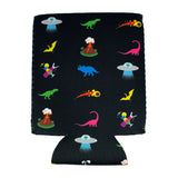 Lost Dino V2 Pattern Black Koozie