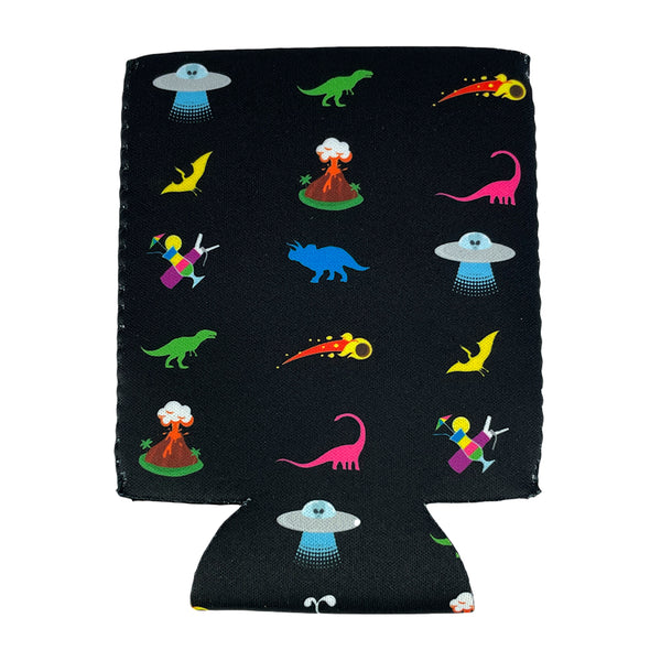 Lost Dino V2 Pattern Black Koozie