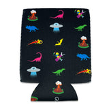 Lost Dino V2 Pattern Black Koozie