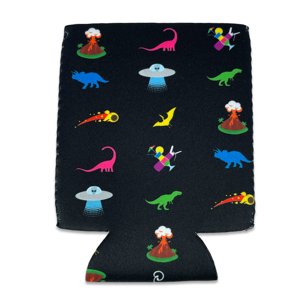 Lost Dino V2 Pattern Black Koozie
