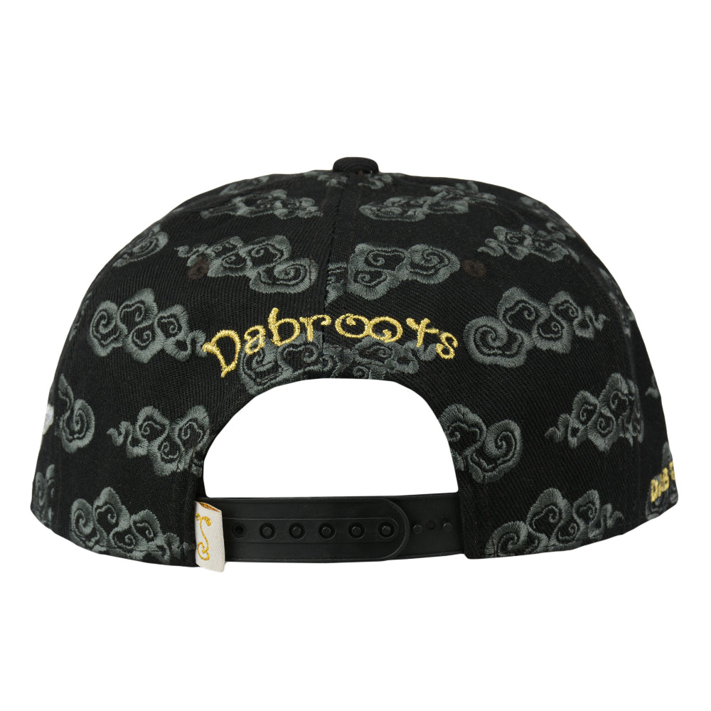 Dabroots Clouds Allover Black Snapback Hat