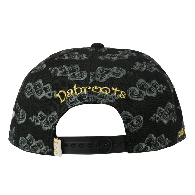 Dabroots Clouds Allover Black Snapback Hat