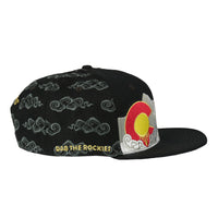 Dabroots Clouds Allover Black Snapback Hat