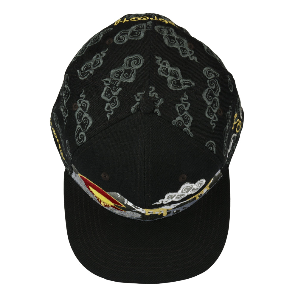 Dabroots Clouds Allover Black Snapback Hat